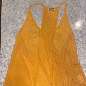 Oversized dark yellow free people tank